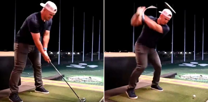 The richest player in Baseball history just sent a golf ball into f*@#en orbit!