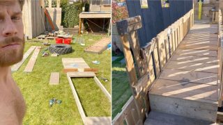Legend Dad builds homemade cubby-house after seeing how expensive they are