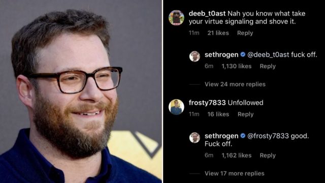 Seth Rogen telling ignorant boofheads to f**k off is pure gold