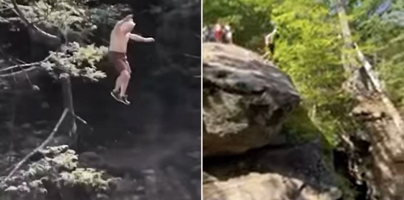 73 year old Grandpa with “do not give a f*@k” attitude attempts ridiculous cliff jumps
