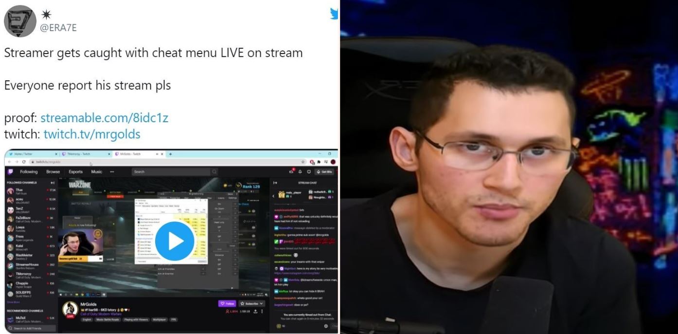CoD streamer busted cheating while bragging live on Twitch about skills
