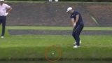 Golfer skips his ball across lake like a skipping stone in jaw-dropping shot