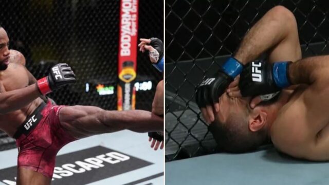 UFC Fighter inconsolable after nasty fight ending eye-poke