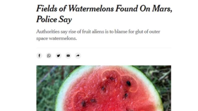 New York Times accidentally publishes story about watermelons on Mars