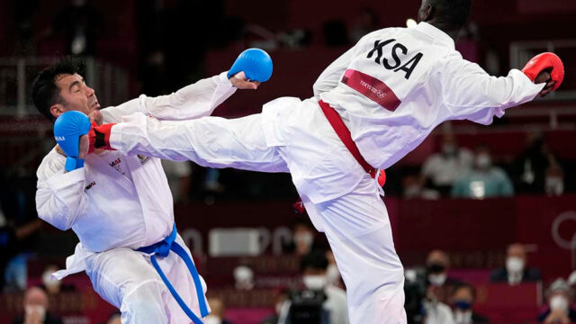Olympic gold medal karate match ruined after spectacular head-kick KO deemed too forceful