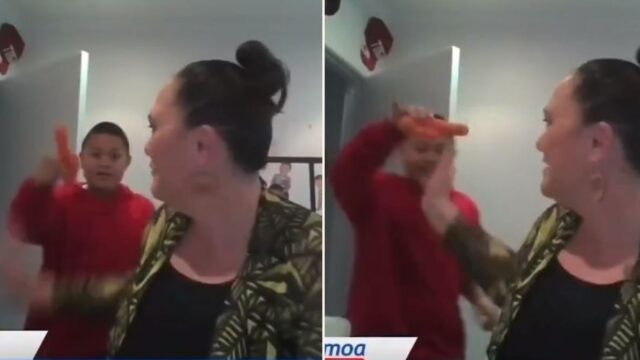 New Zealand minister’s TV interview interrupted by son who found a carrot that looks like a wang