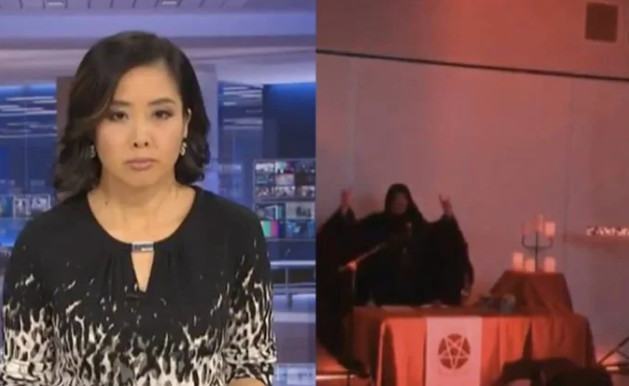 ABC accidentally cuts to a Satan worship gathering during the news