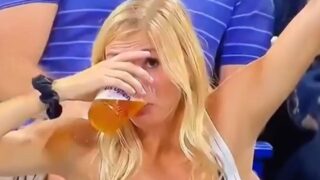 Sheila becomes the true hero of the US Open when she chugs two beers and goes viral!