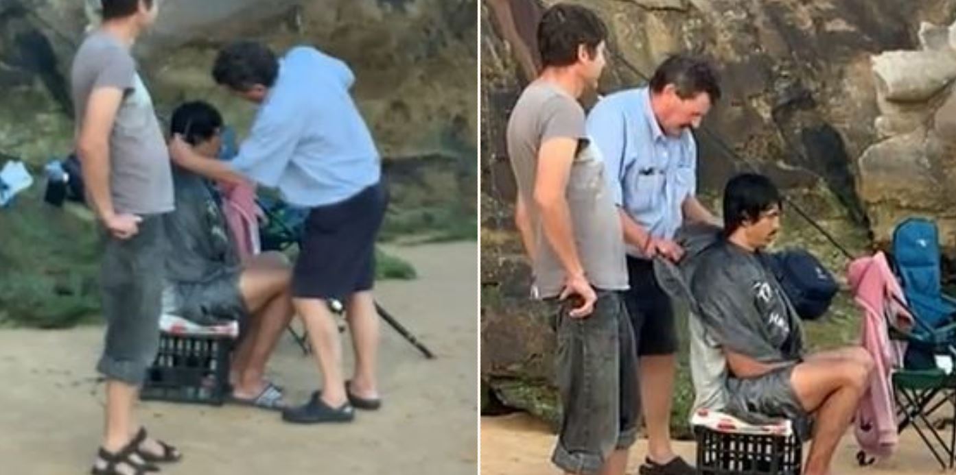 Barber cuts hair while ‘fishing’ at the beach to flout lockdown laws
