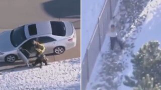 Bloke goes full GTA-mode in what surely is the wildest car-chase ever filmed