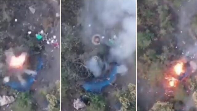 Mexican Cartel uses drone to drop bombs on rival camp