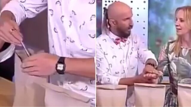 Magic spike trick on morning TV show goes horribly wrong