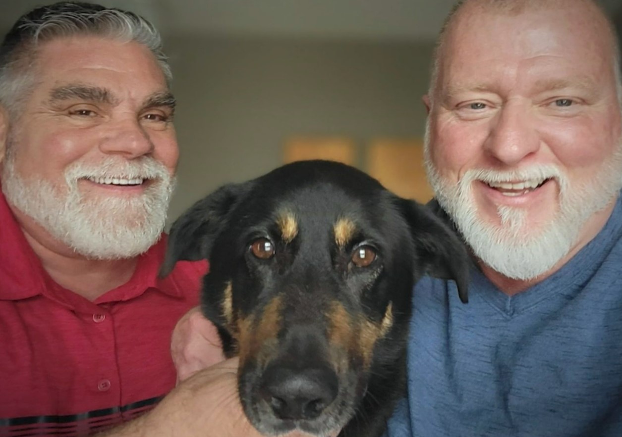Dog abandoned for ‘being gay’ finds new home with same-sex couple!
