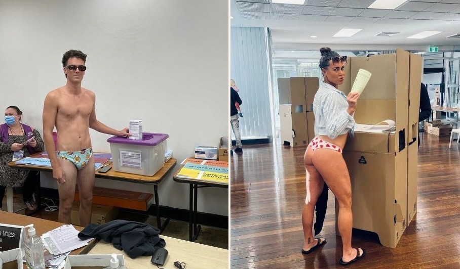 Turns out loads of Aussies wore nothing but their undies to the Federal Election