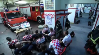 Croatian Firefighter’s response to emergency alarm during world cup penalty shootout goes viral